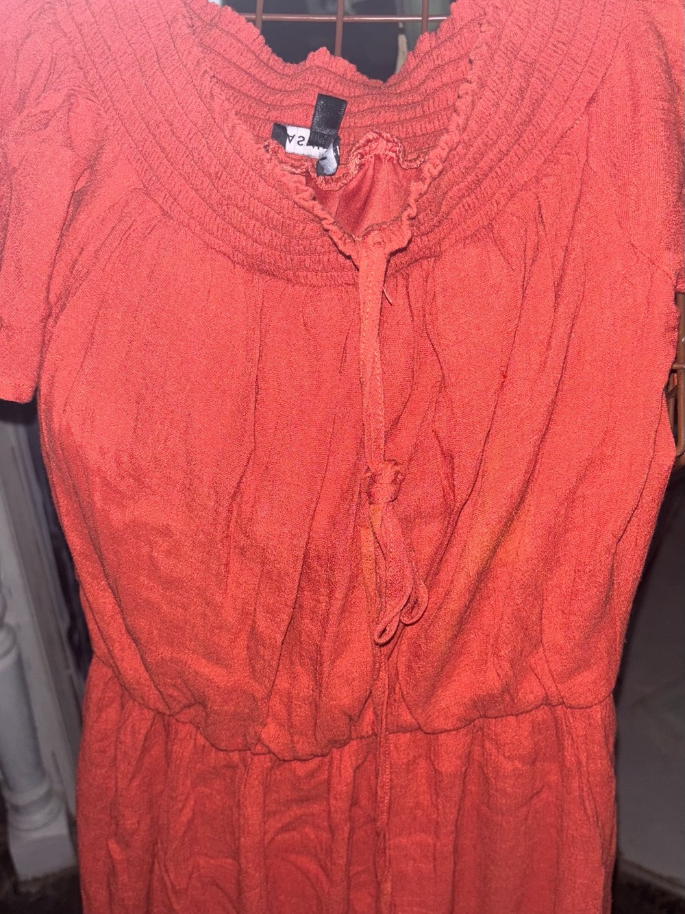 As U Wish Coral Red Tie-Front Mini Dress